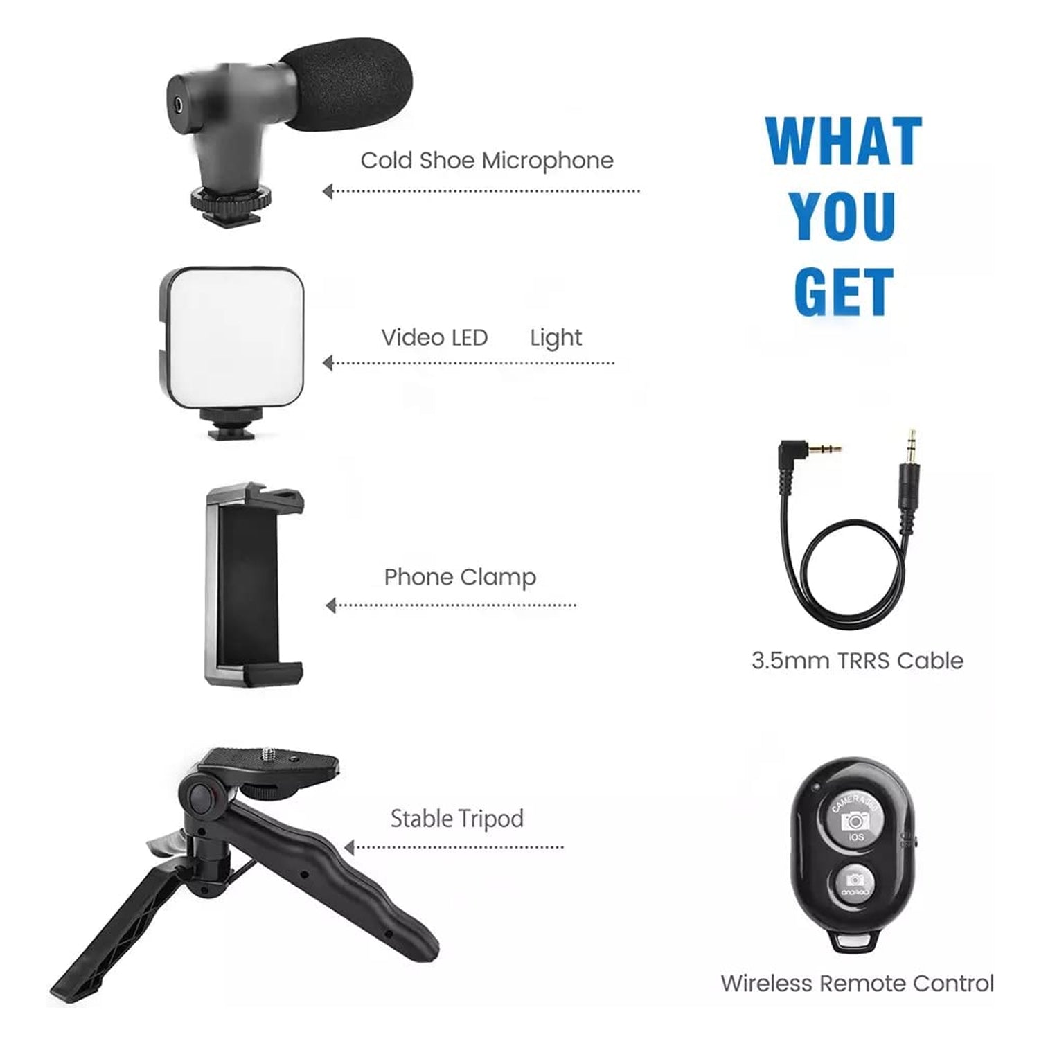Vlogging kit with adjustable LED light Vlogging kit with adjustable LED light